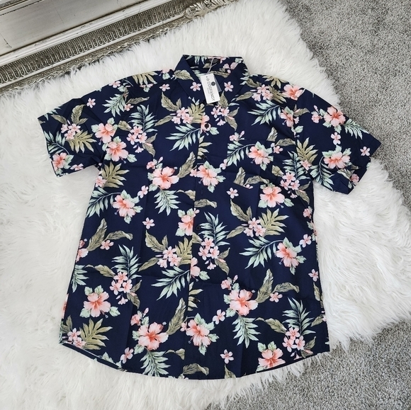 COOFANDY Men's Floral Hawaiian Shirt Short Sleeve Casual Button Down Tro… - Picture 1 of 8